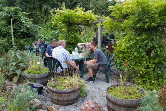 The seating and barbeque area