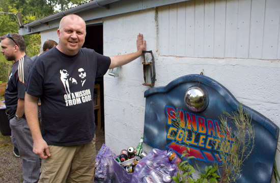 Host Dave Rolfe on Sunday with evidence of just how much 'socialising' took place the day before