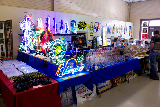 The Collectibles Store had neons, glasses, signs and plush toys