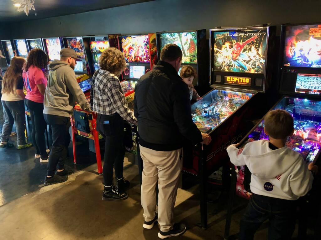 A view of the pinball room