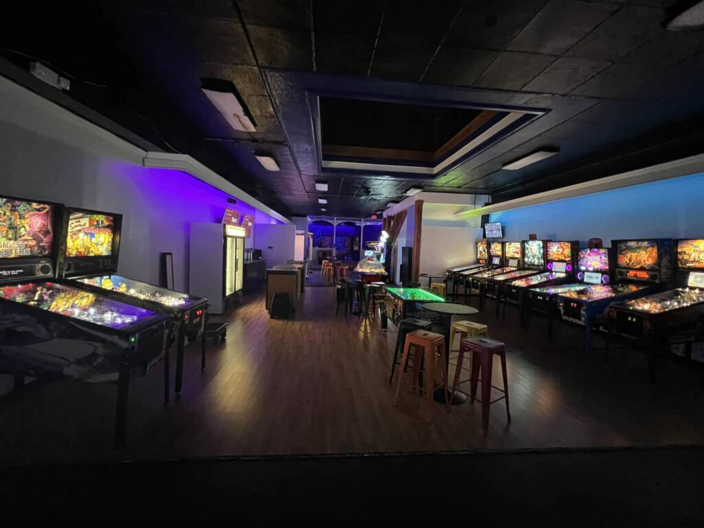 The main pinball play area