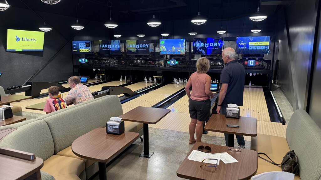 The opposing set of Duckpin Social lanes