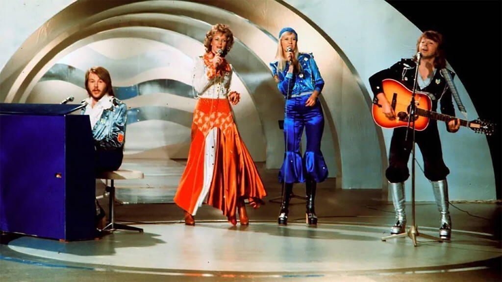 ABBA's performance which won the Eurovision Song Contest in 1974