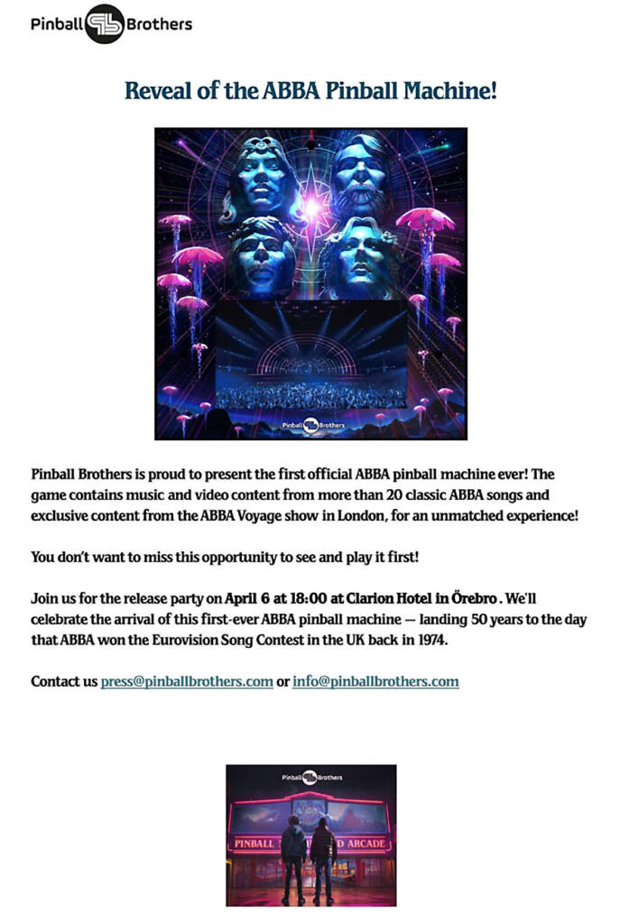 The Pinball Brothers announcement