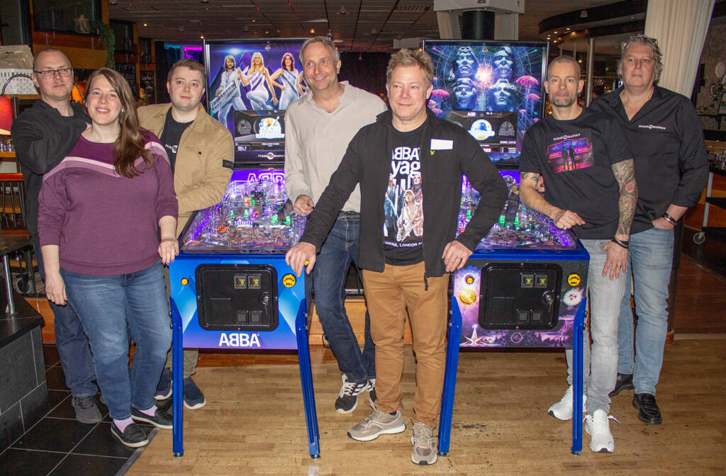 Members of the ABBA pinball design team