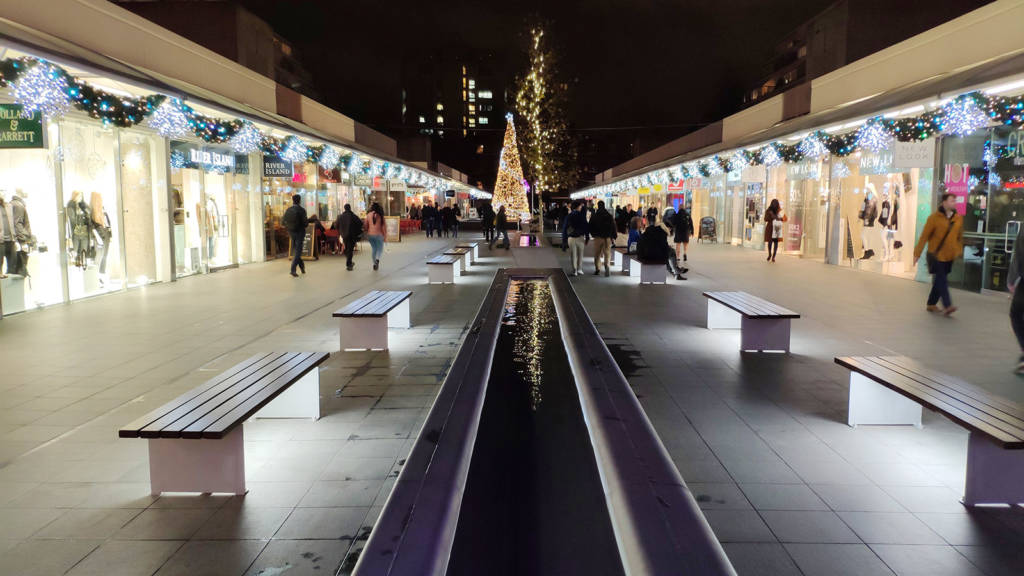 The Brunswick Centre is currently decorated for Christmas