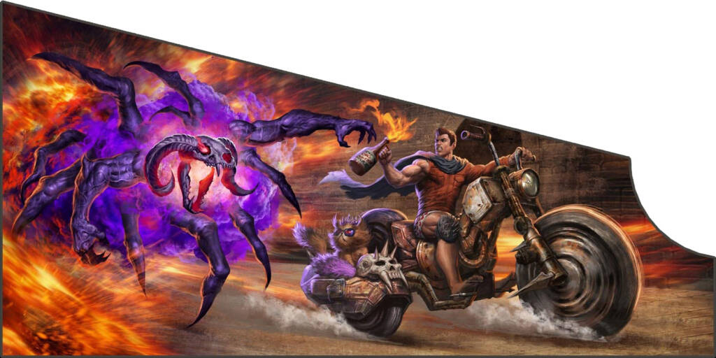 Left side Dungeon Crawler Carl cabinet artwork