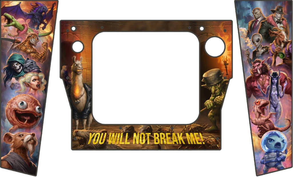 Backbox sides and cabinet front Dungeon Crawler Carl artwork