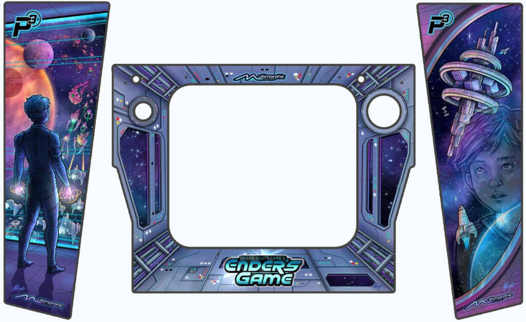 Backbox sides and cabinet front Ender's Game artwork
