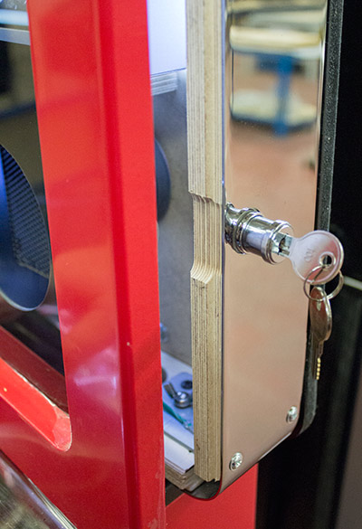 One of two backbox locks