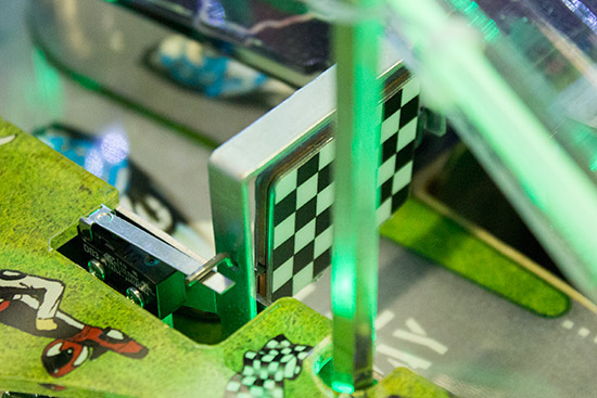 The pattern is the same on both sides to simulate a waved chequered flag