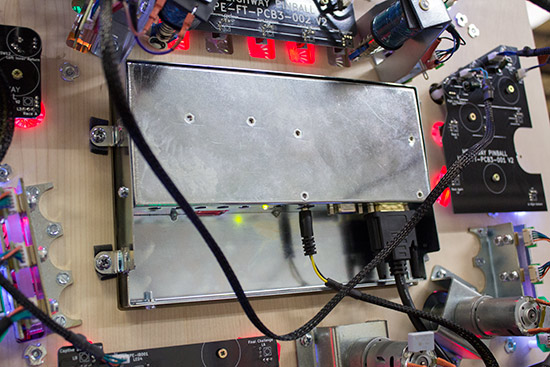 The playfield-mounted LCD monitor
