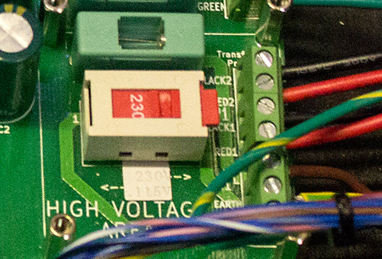The voltage selector switch