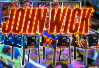 The three models of Stern Pinball's John Wick game