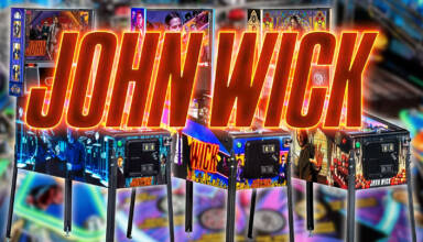 The three models of Stern Pinball's John Wick game
