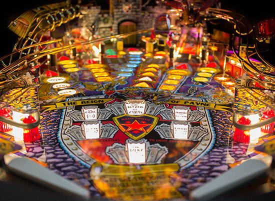 The LED lit playfield