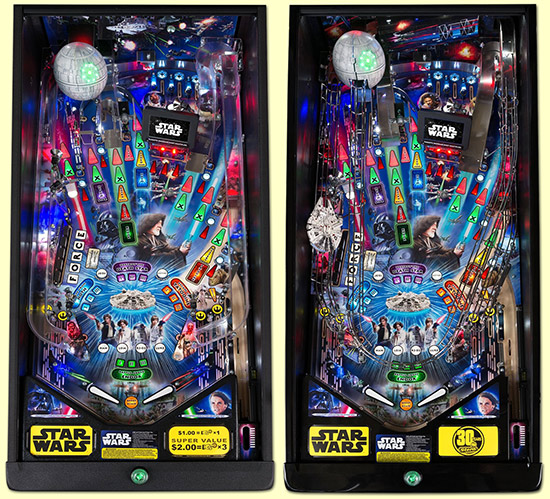 The Pro on the left, the Premium & Limited Edition on the right