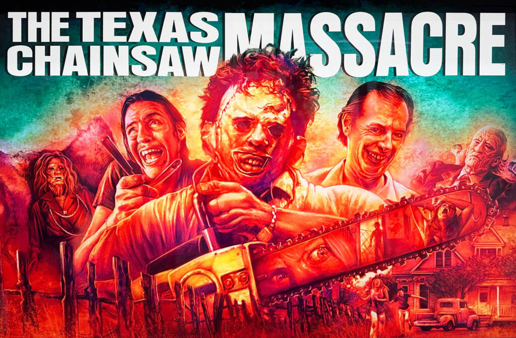 The backglass for The Texas Chainsaw Massacre