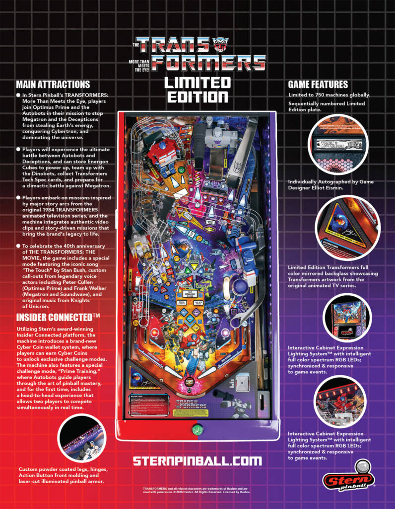 The back of the Limited Edition model's flyer