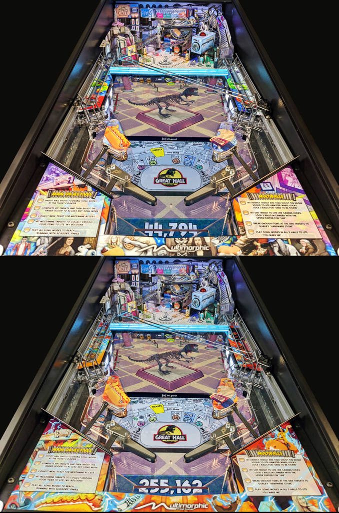 The Standard Edition (top) and Limited Edition (bottom) playfields