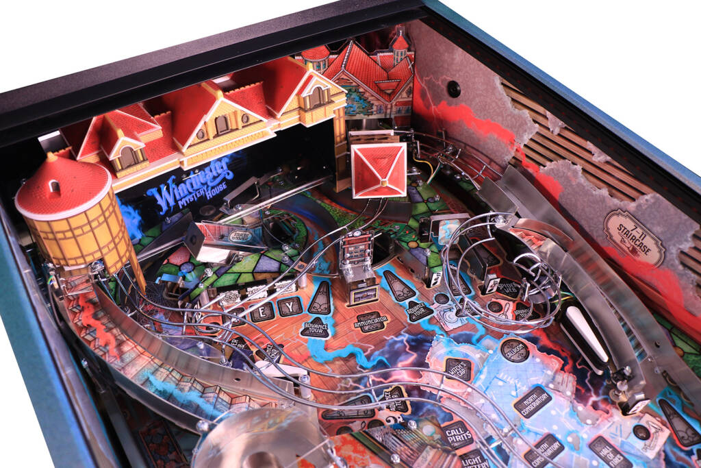 The back of the playfield with the model of the house