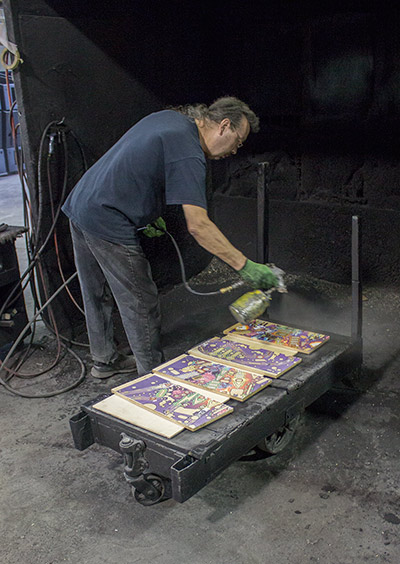 The four parts are sprayed with clearcoat