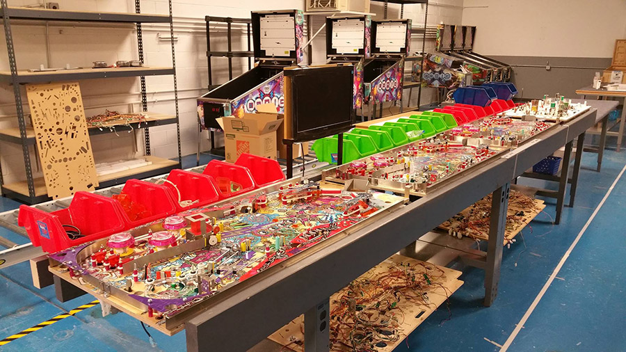 The Magic Girl production line in the American Pinball factory