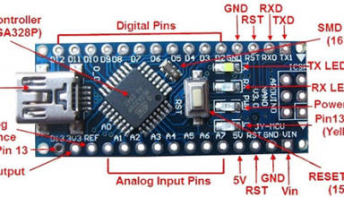 An Arduino microcontroller