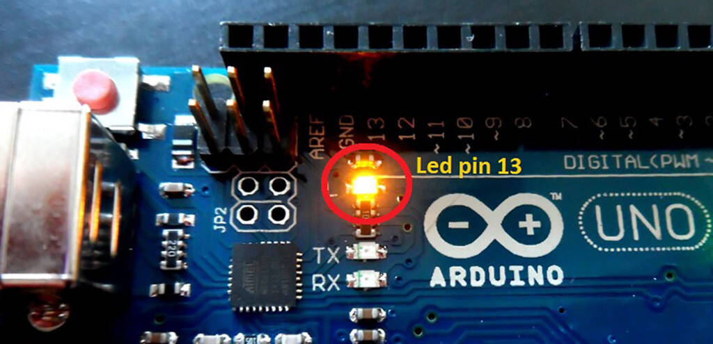 The LED on the Arduino's pin 13