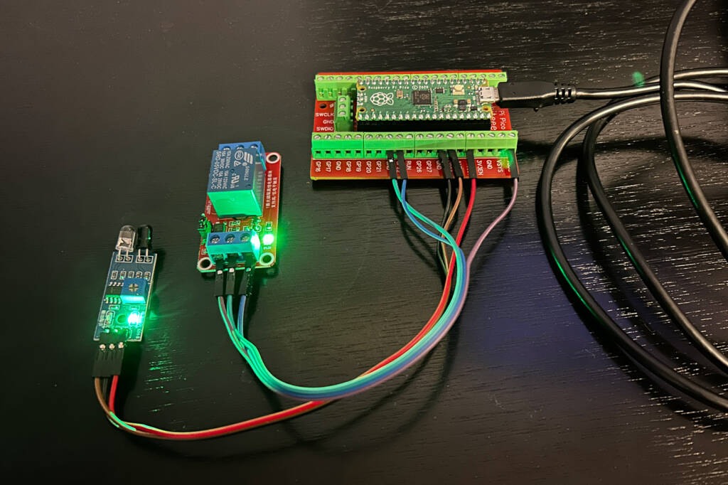 Sensor and relay modules and Pico all powered, but not activated