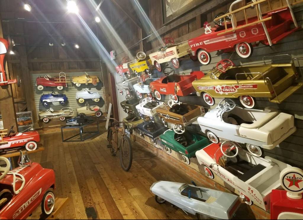 The children's pedal cars section