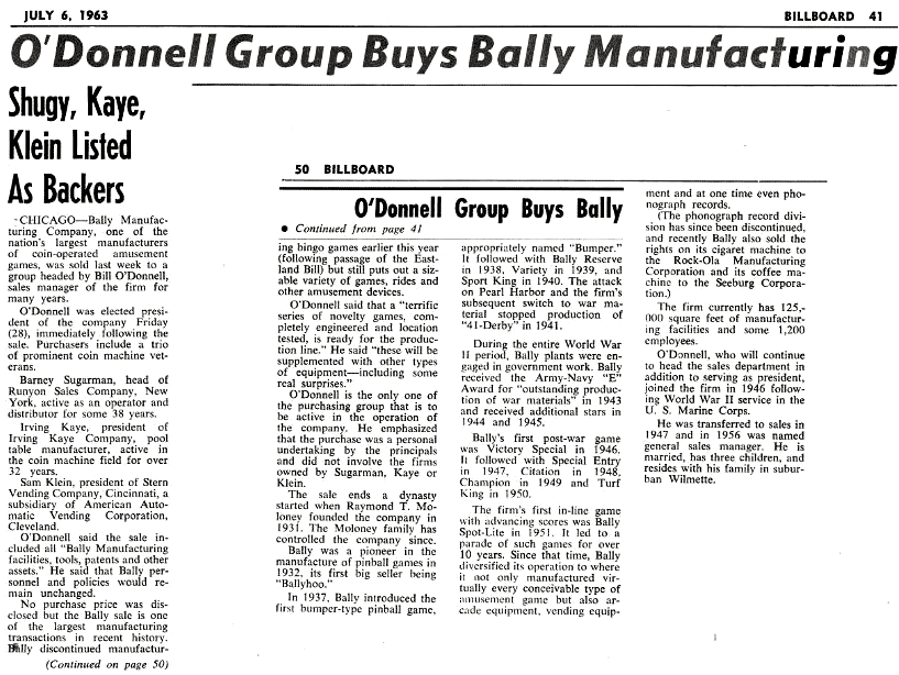 Billboard article from 6th July, 1963
