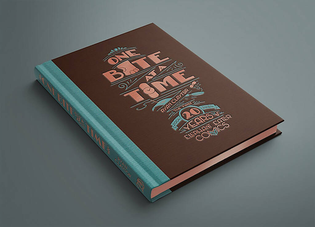 A mock-up of the One Bite At A Time book