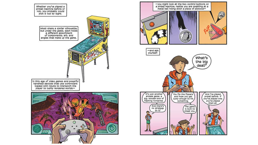Part of the introduction explaining the attraction of playing pinball