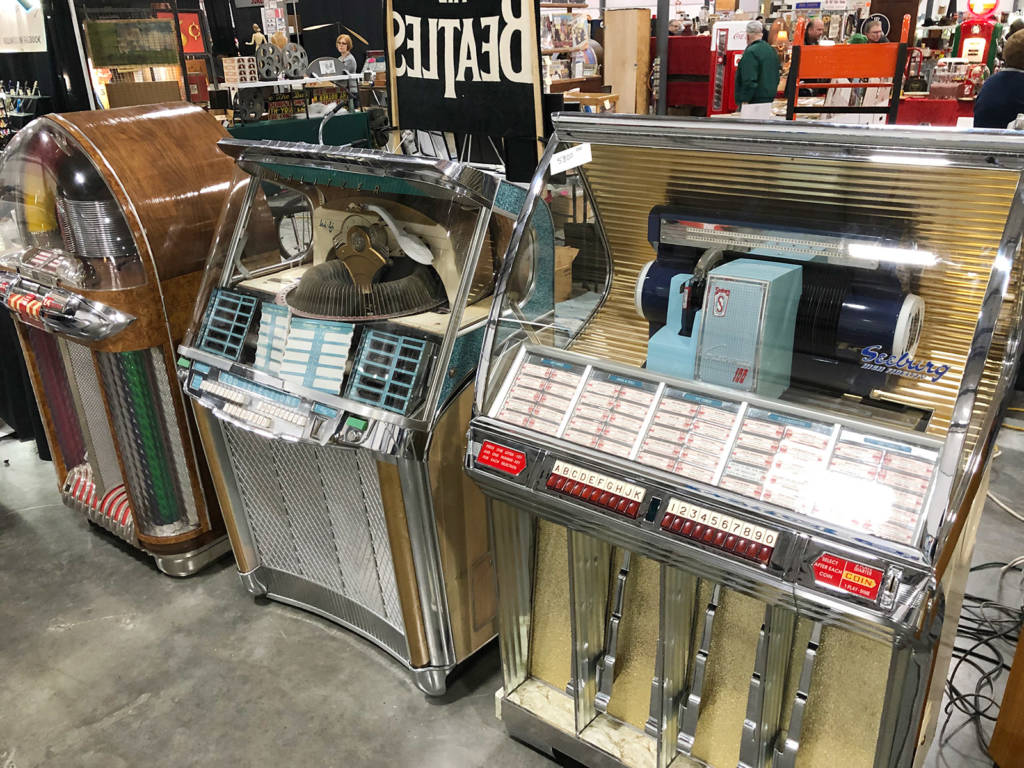 There was no shortage of jukeboxes of all ages and prices for sale