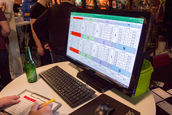 The current matches on the results terminal