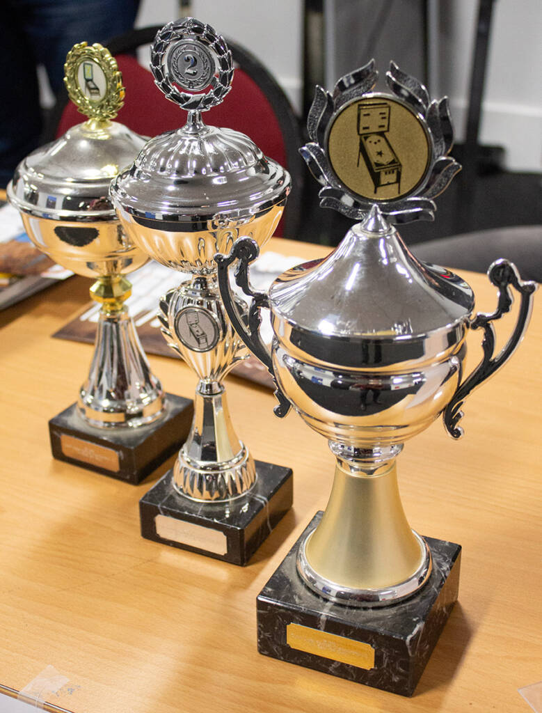 The trophies for the top three