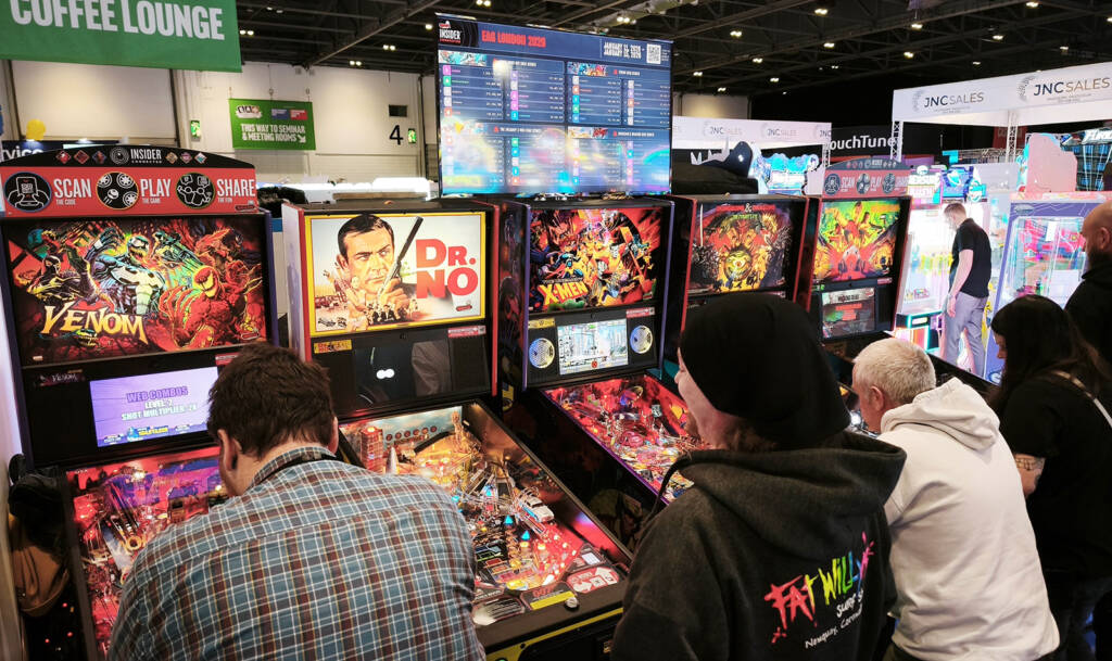 The Insider Connected display for the five Stern Pinball titles