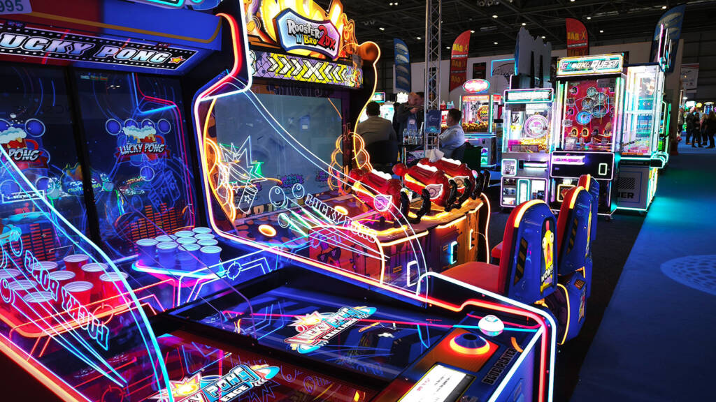 Every the simplest concept like Beer Pong can get the multi-screen RGB LED treatment
