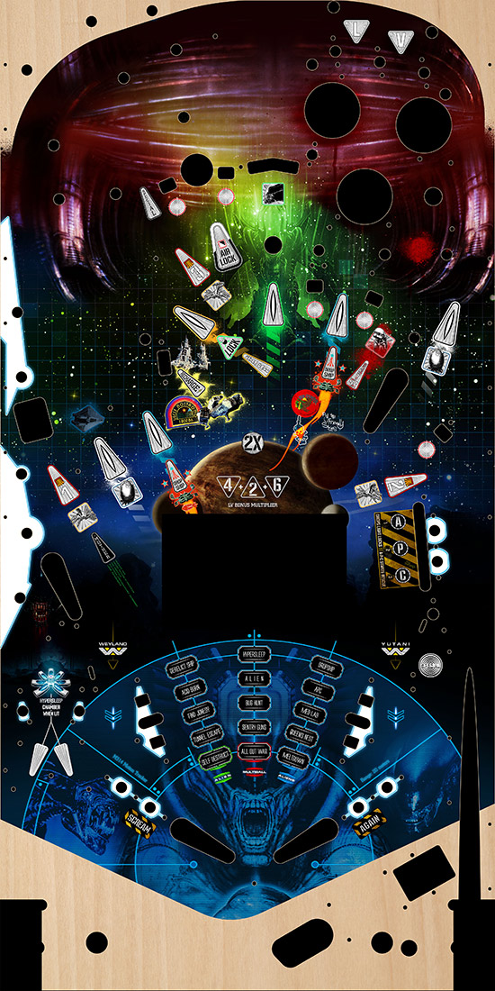 Alien playfield artwork
