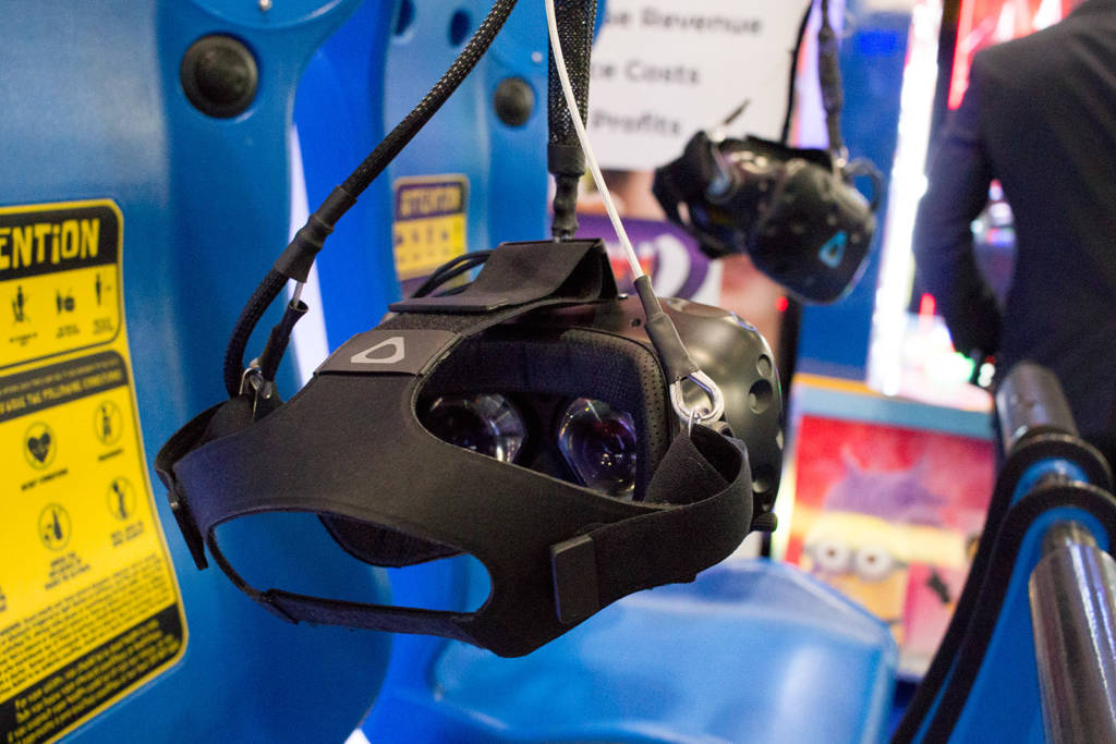 VR Goggles on one of the smaller virtual reality amusements