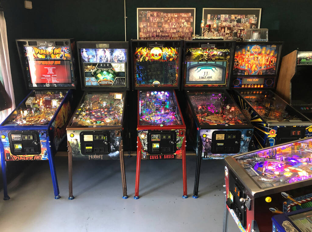 Four of the earlier Jersey Jack Pinball releases
