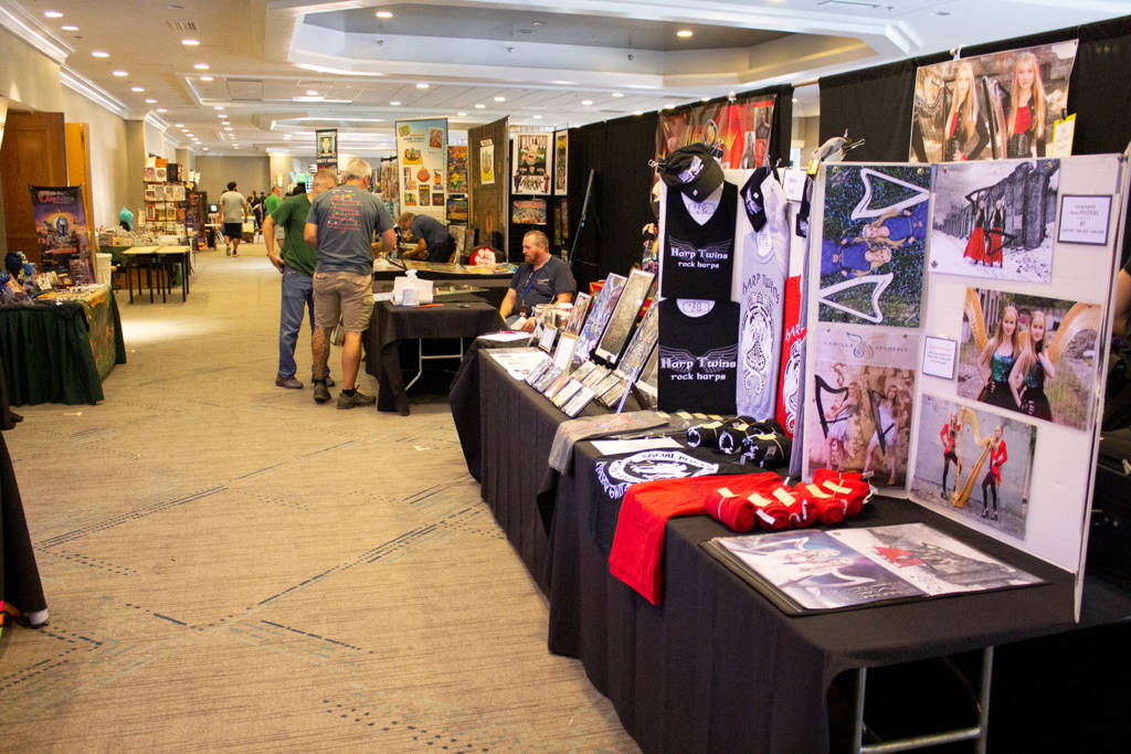 One of the two rows of stands in the Grand Foyer