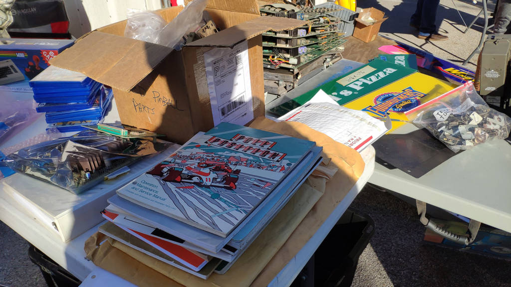 Pinball parts, manuals and displays could be picked up