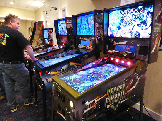 Custom Virtual Pinball games were available to play too