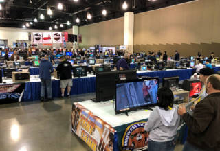 The retro gaming area