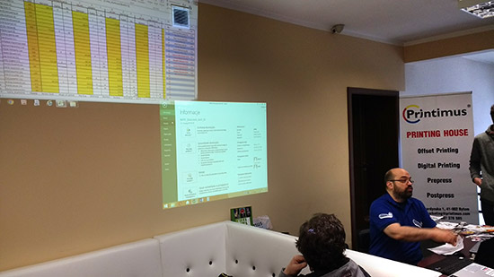 The standings were projected on the wall