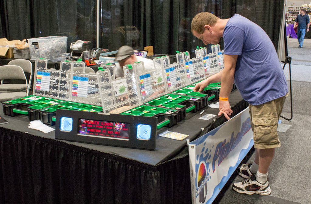 Pinball Bulbs had arrived and set up their stand