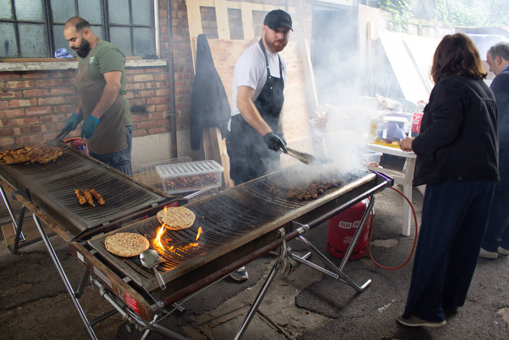 Traditional Greek-style food was prepared