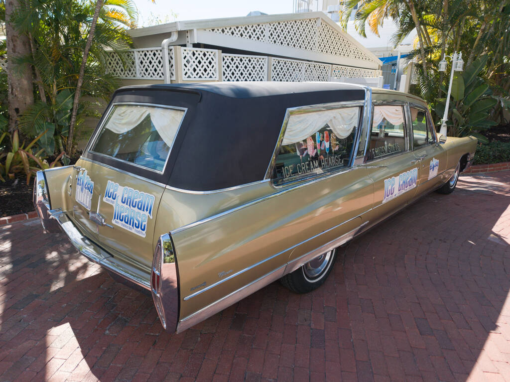 In anticipation of the warmth returning, the Ice Cream Hearse was on hand